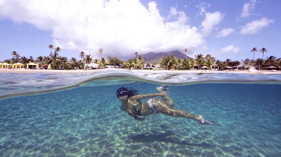 Swimming in Nevis Island