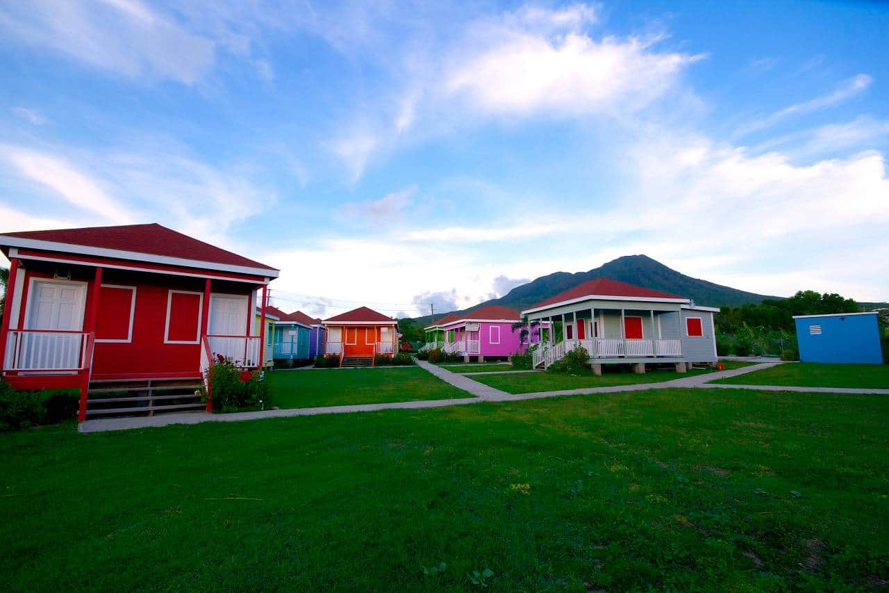 Nevis Artisan Village with colorful houses