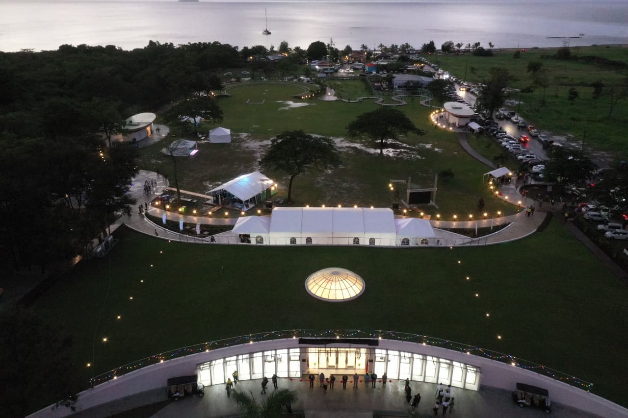 Malcom Guishard Park at night Nevis Island