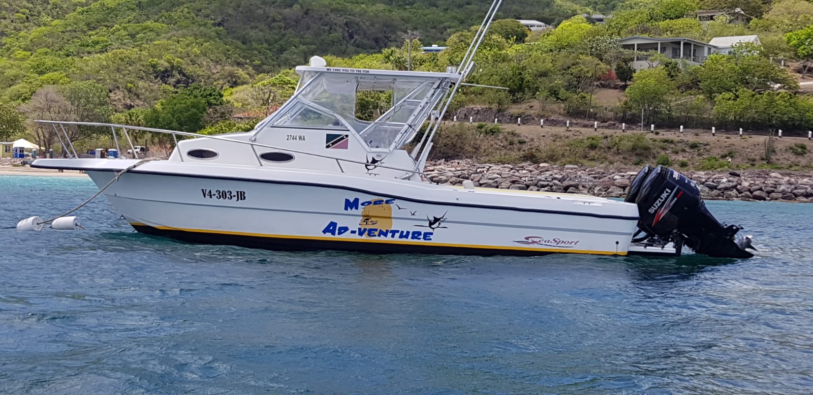 More Adventures Water Sports boat Nevis Island